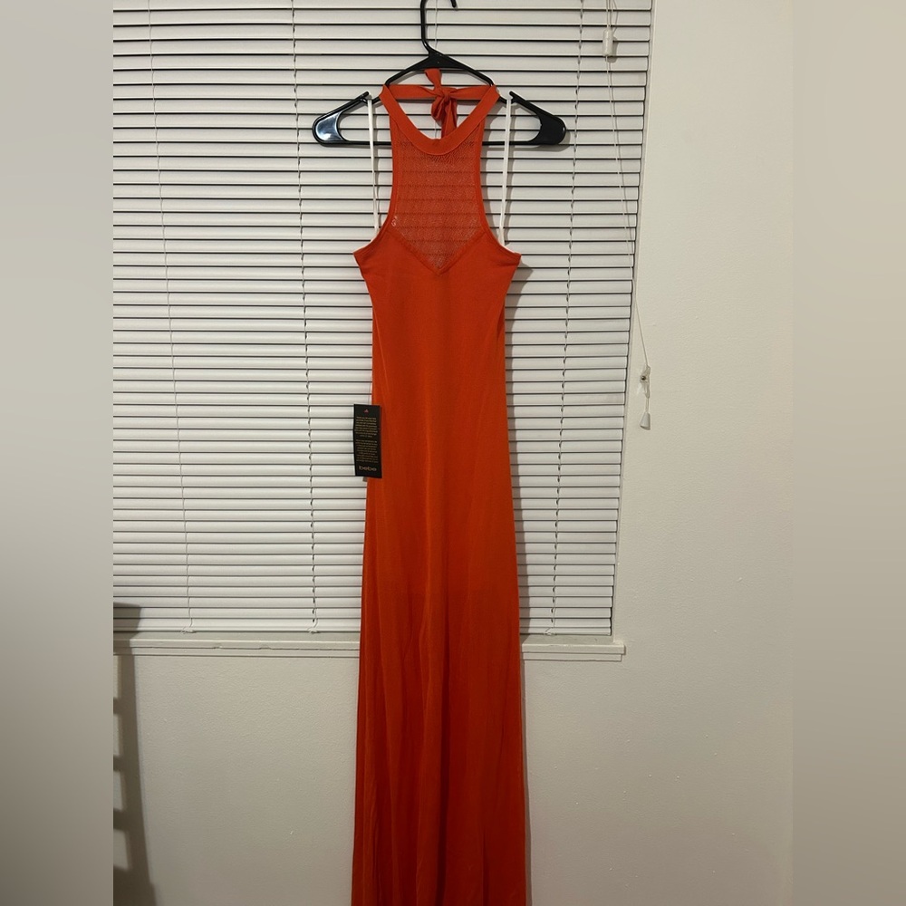 Bebe Halter Crochet Maxi Dress (NWT)